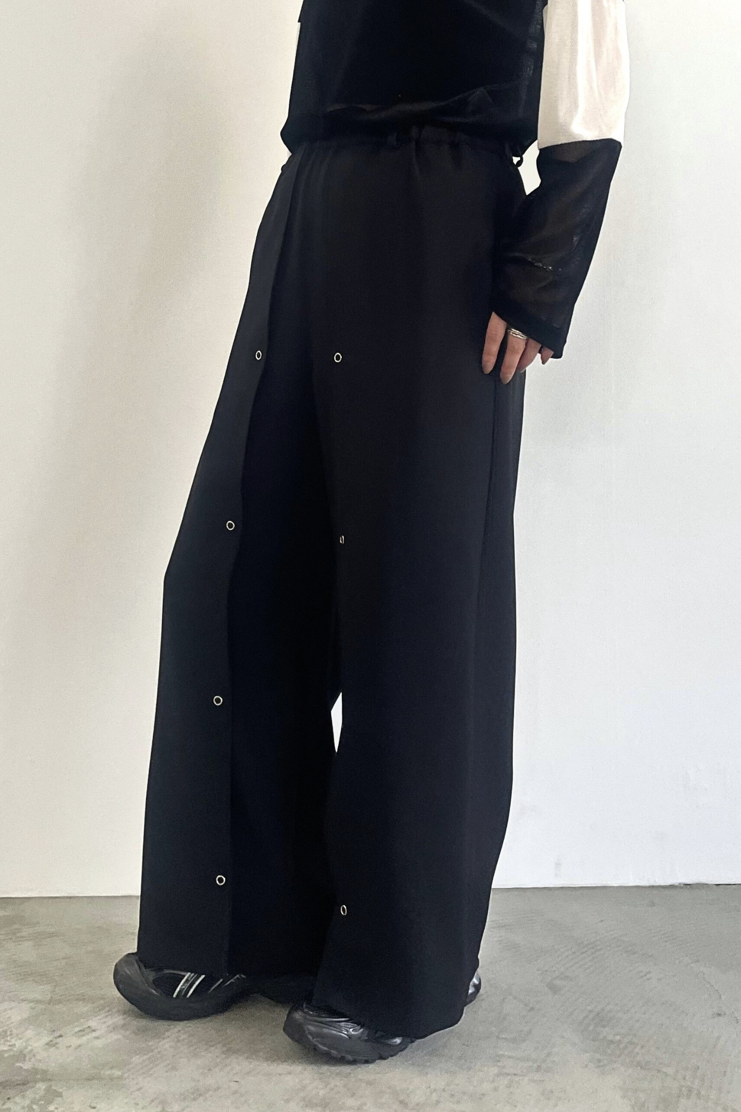 タックデザインワイドパンツ F2137