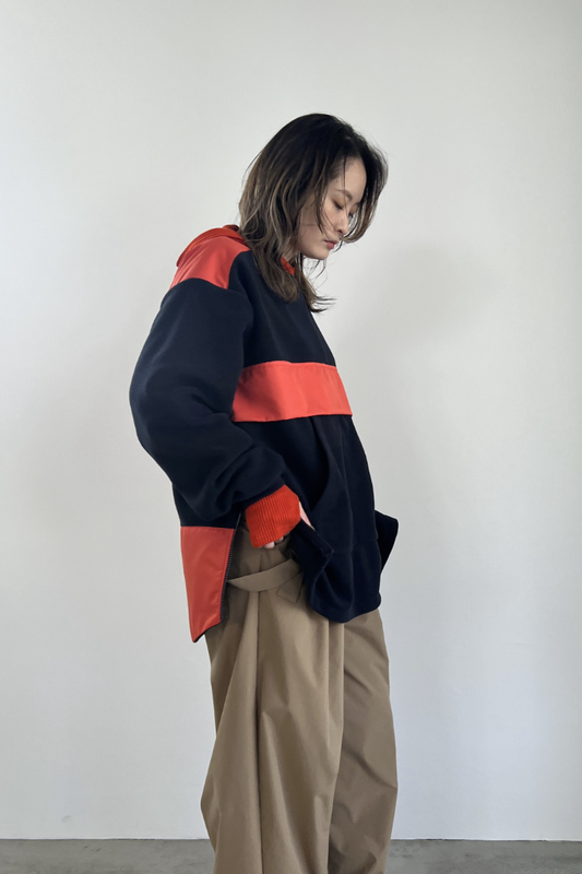 エコフリースバイカラープルオーバー F3266