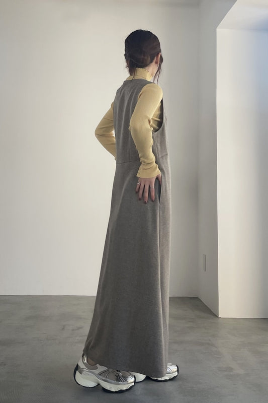 Vネックフレアジャンパースカート 15830