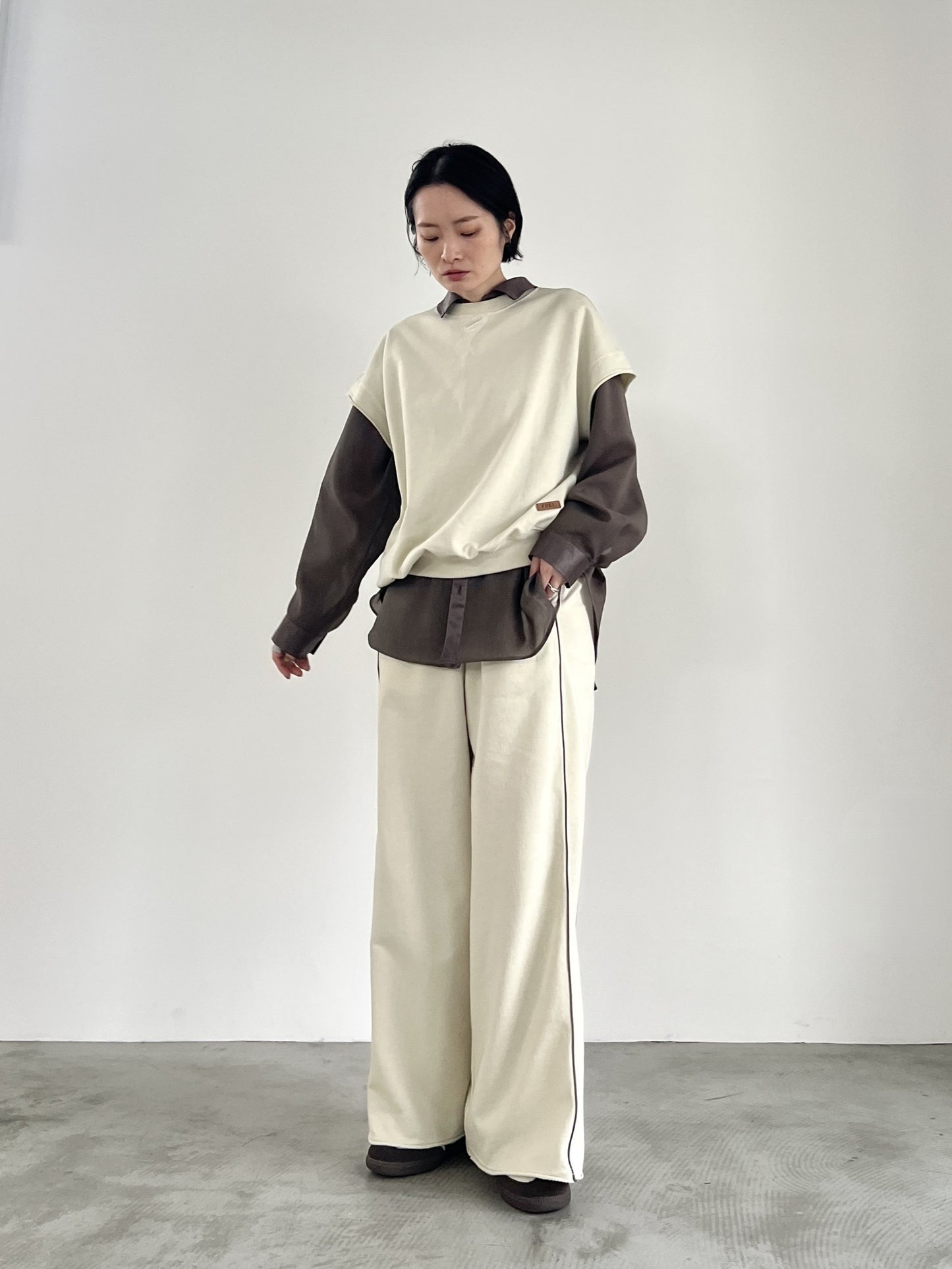 ミニ裏毛ワイドパンツ F2155