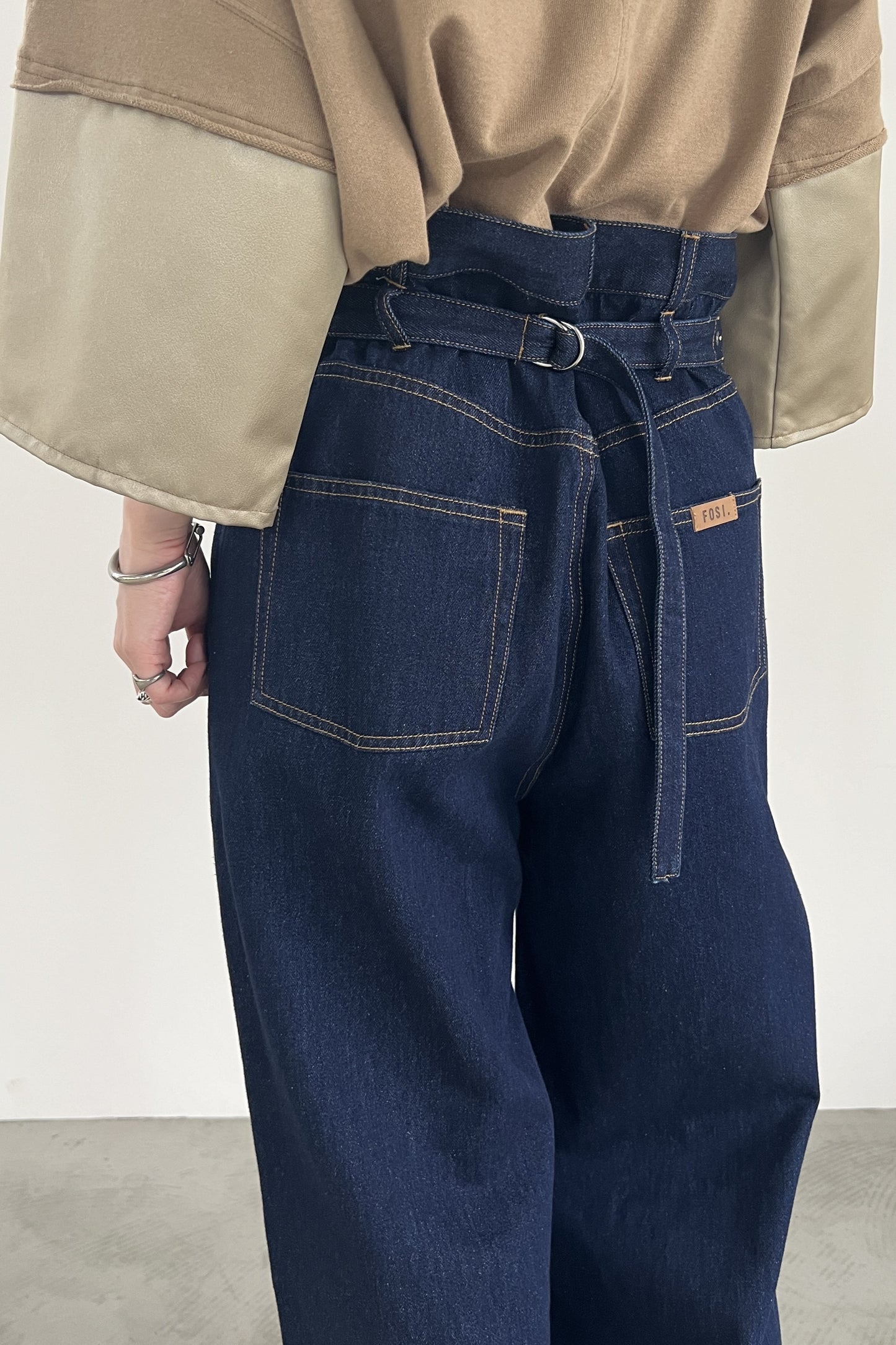 バックベルトワイドパンツ F2138