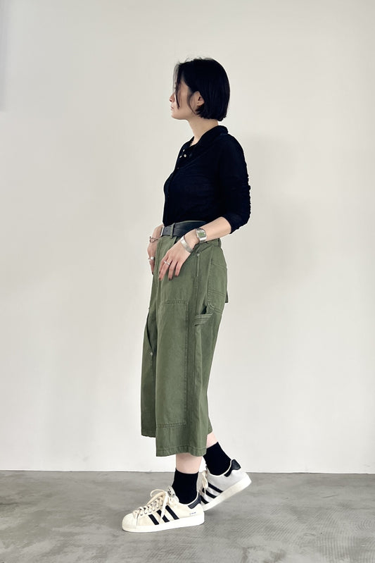 ダブルニーバミューダデニムパンツ F2157