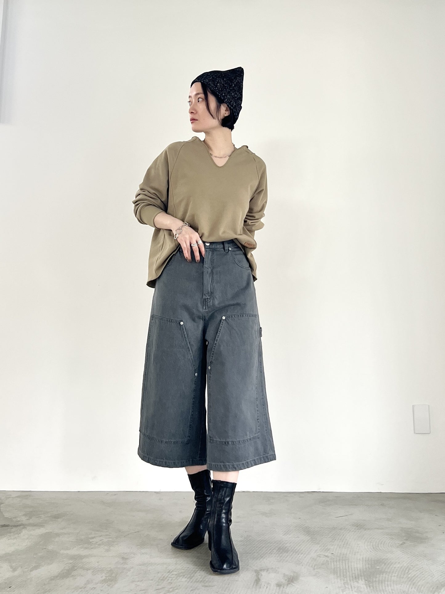 ヴィンテージ裏毛抜き衿プルオーバー F3291