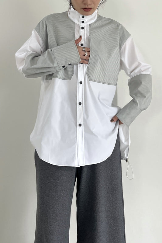 スウィッチングハイネックシャツ F1181