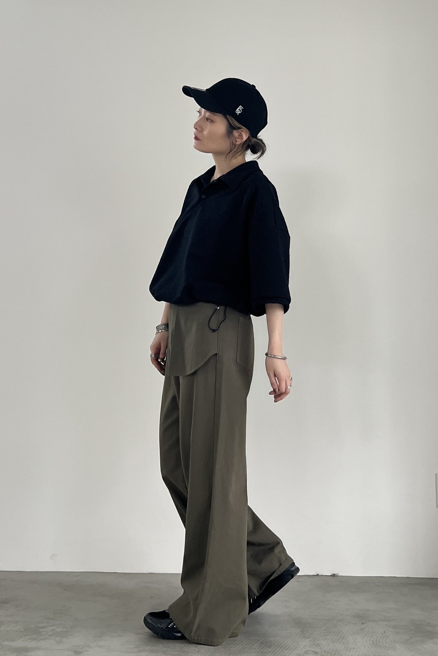 バックベルトワイドパンツ F2138