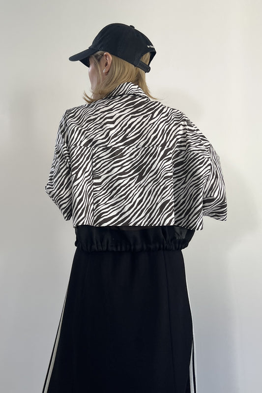 ゼブラプリントハーフスリーブシャツ F1169