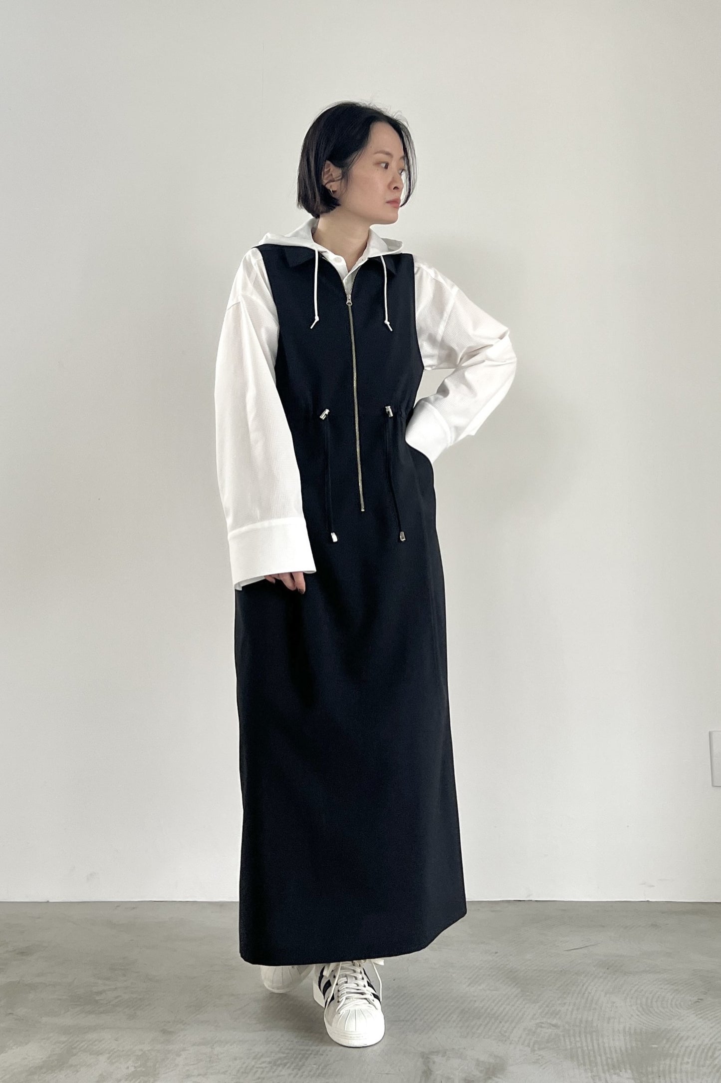 フロントジップワンピース F1195