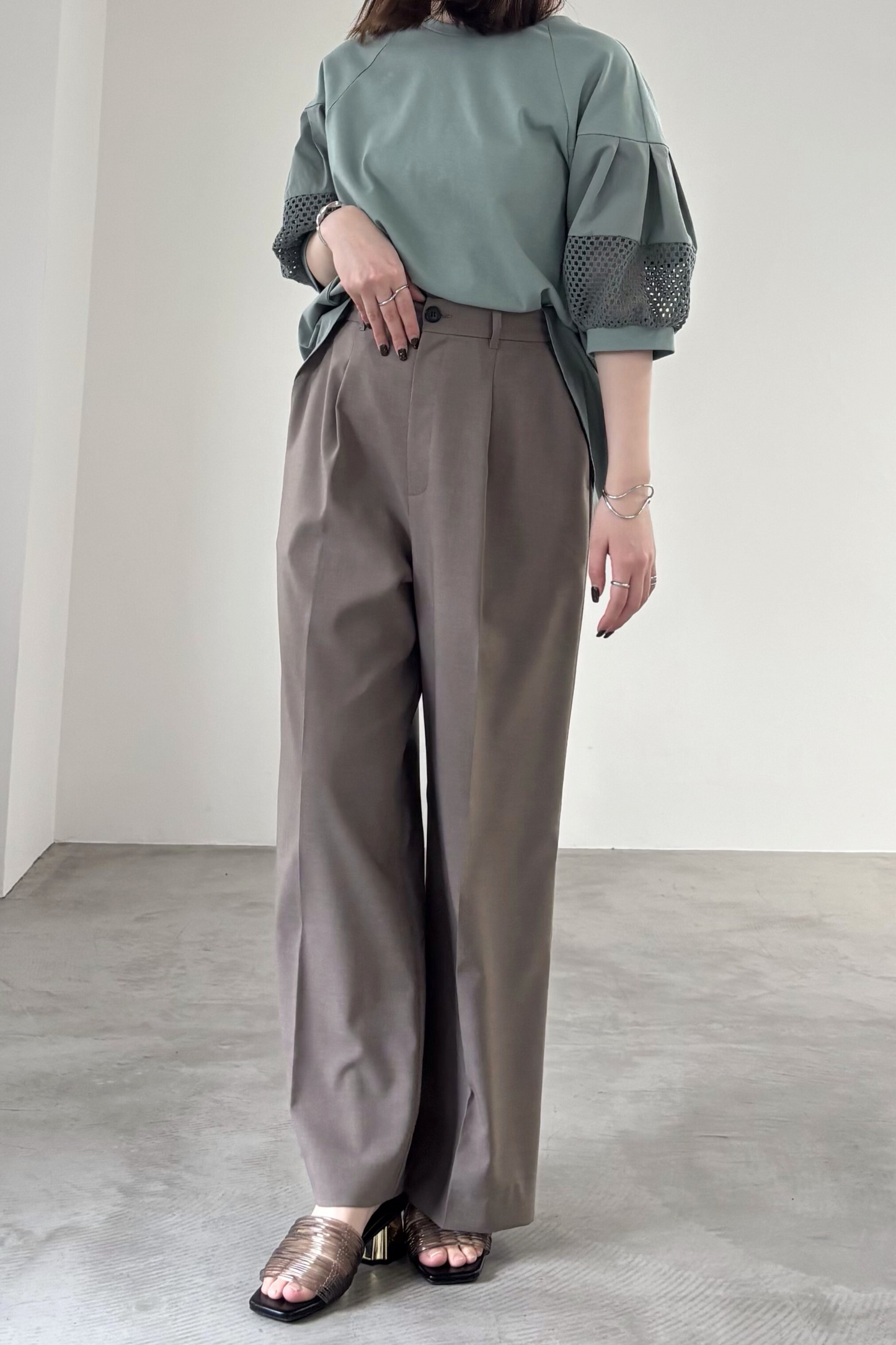 メッシュスリーブ異素材TEE 35508