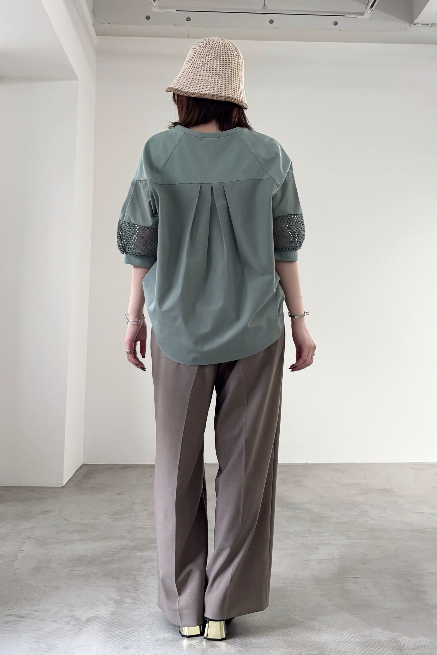 メッシュスリーブ異素材TEE 35508
