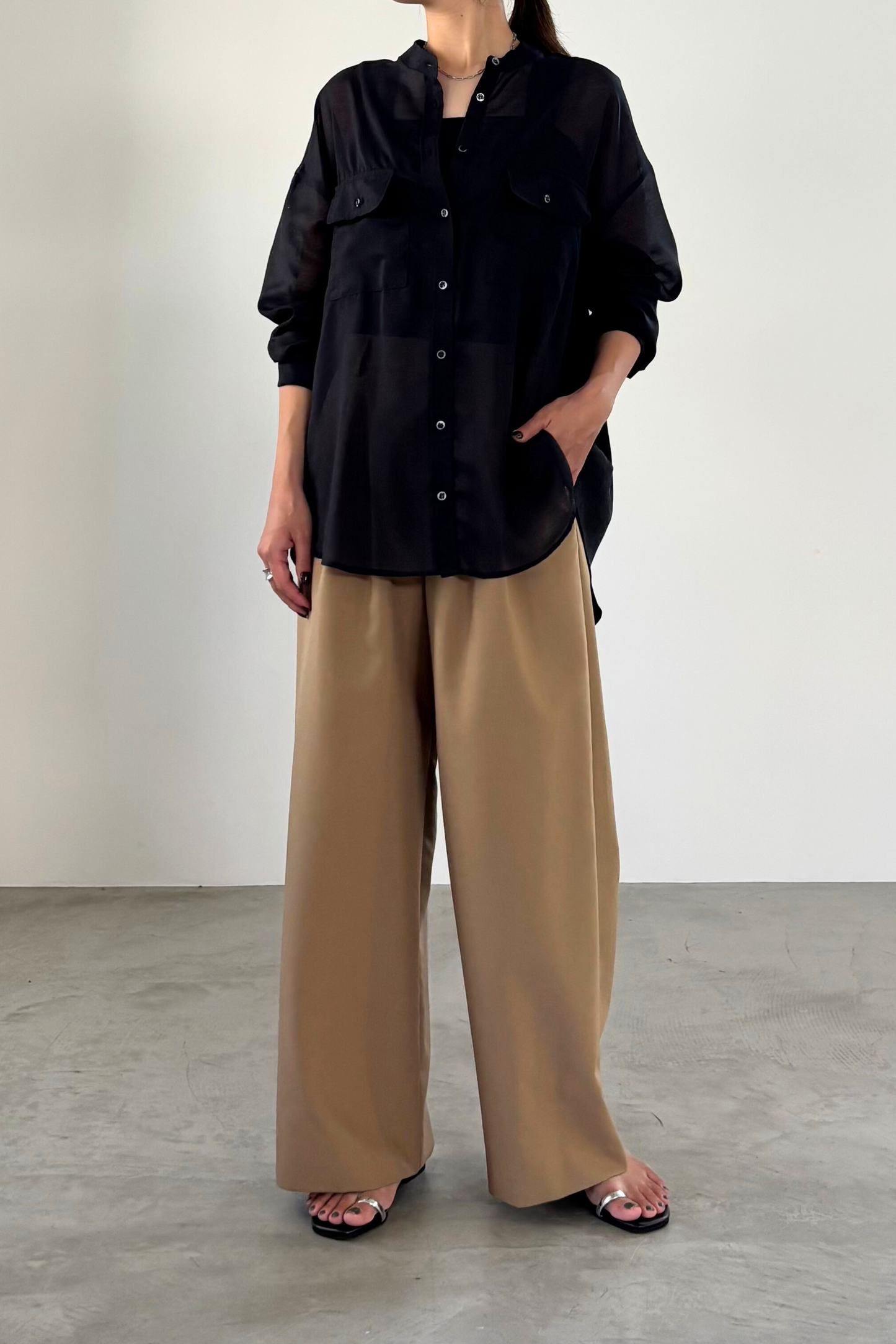 タックストレートパンツ 23152
