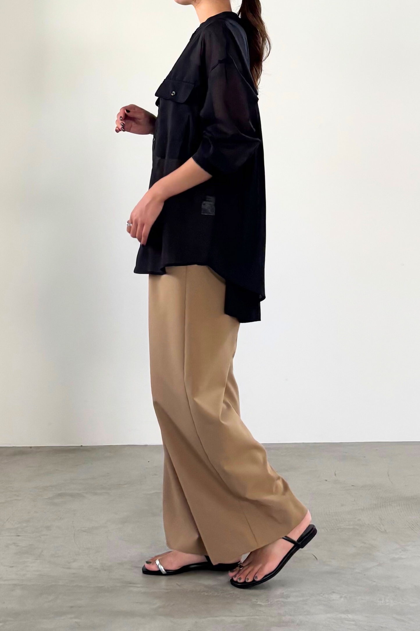 タックストレートパンツ 23152