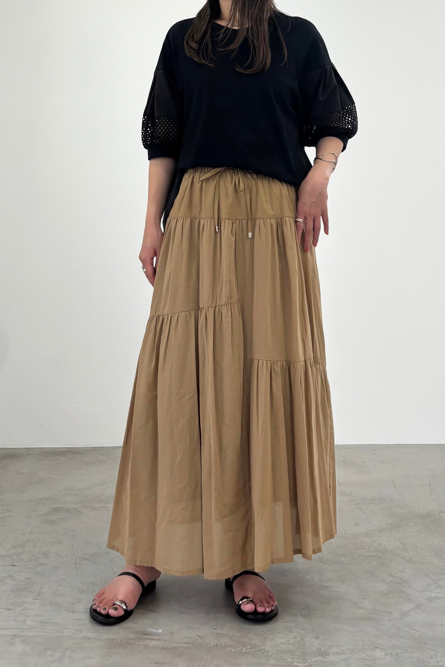 メッシュスリーブ異素材TEE 35508