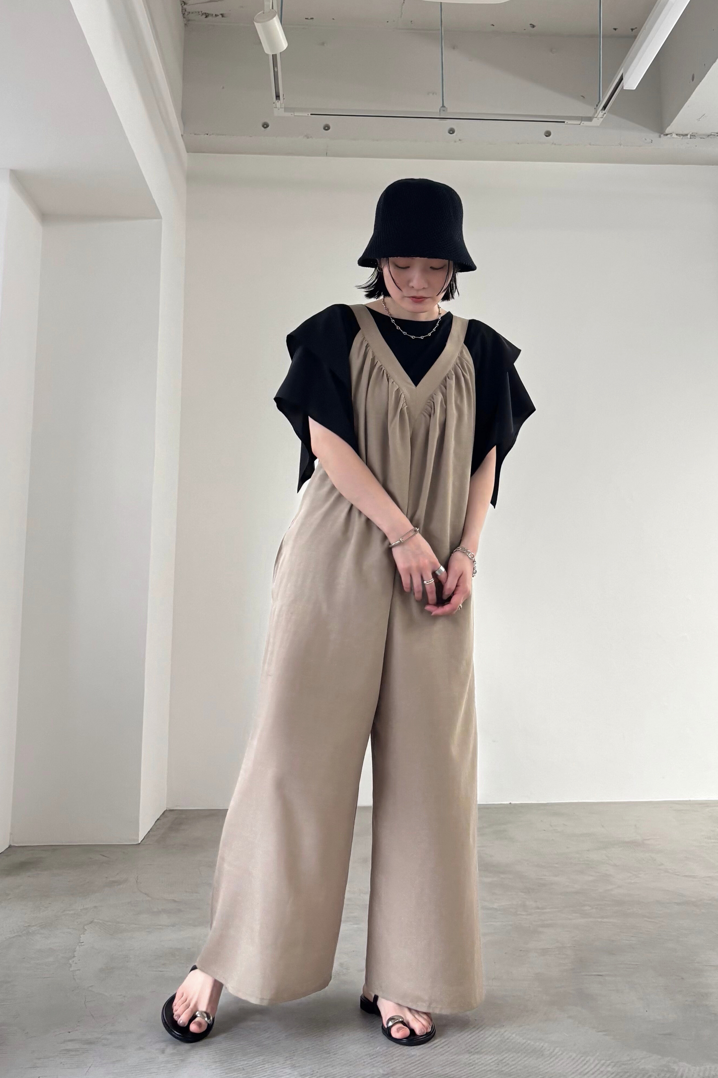 フレアスリーブ異素材TEE 35507