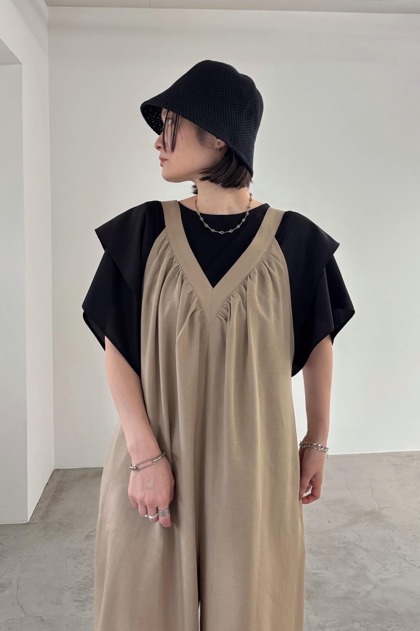 フレアスリーブ異素材TEE 35507