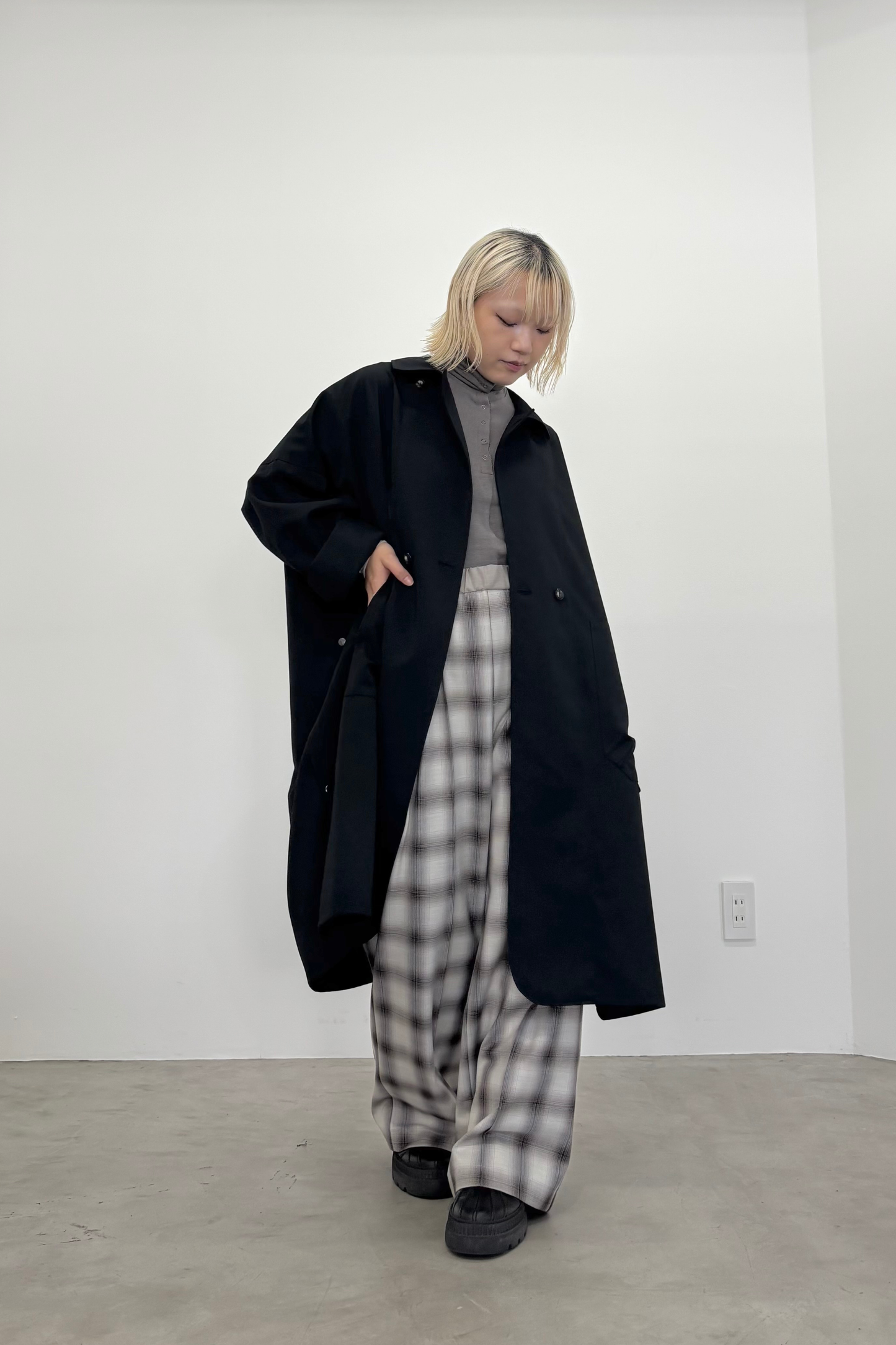 オンブレチェックパンツ F2161