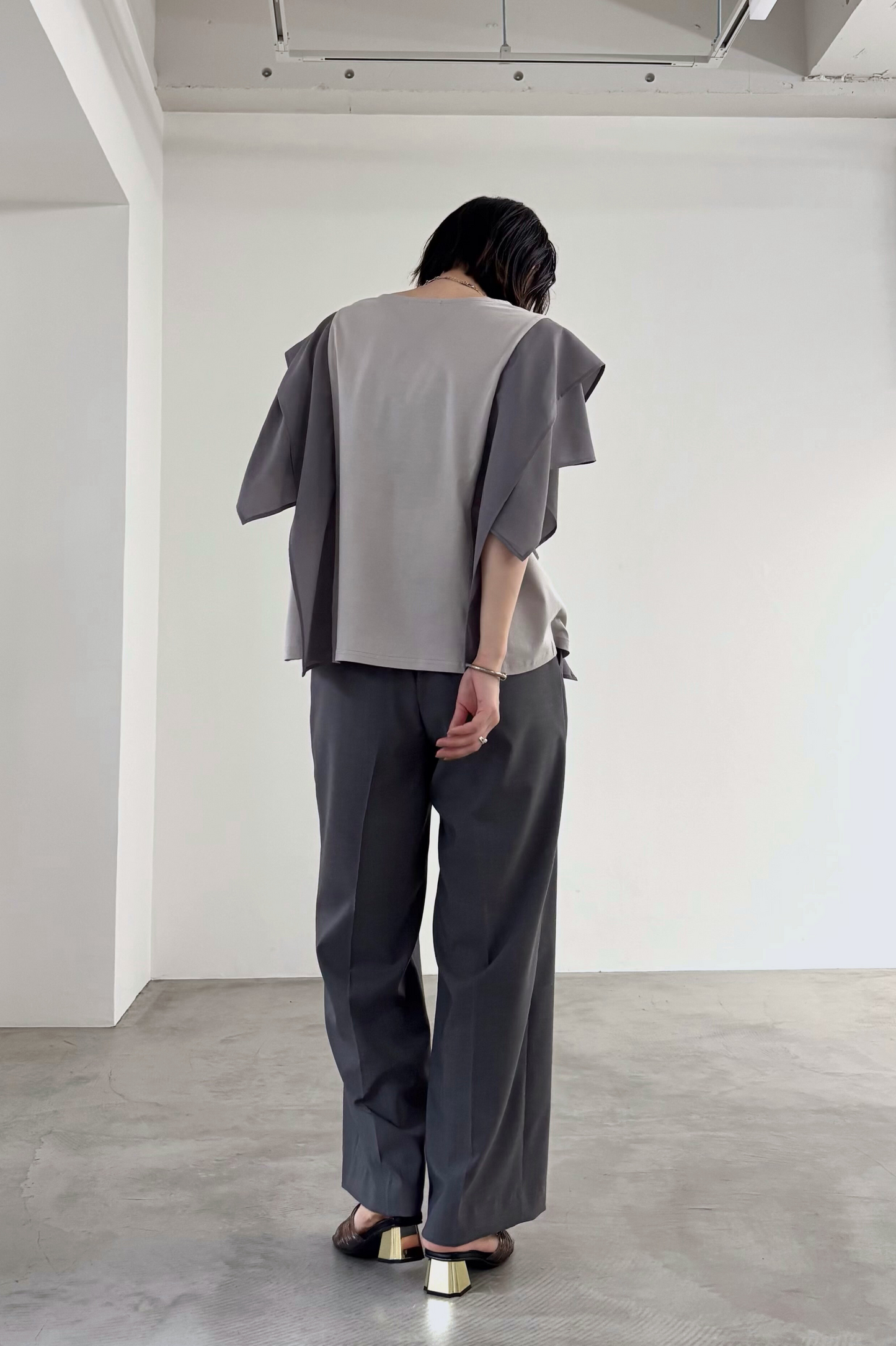 フレアスリーブ異素材TEE 35507