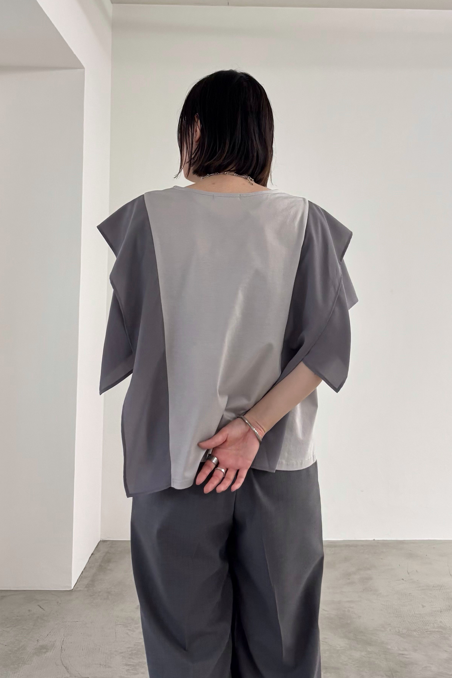 フレアスリーブ異素材TEE 35507