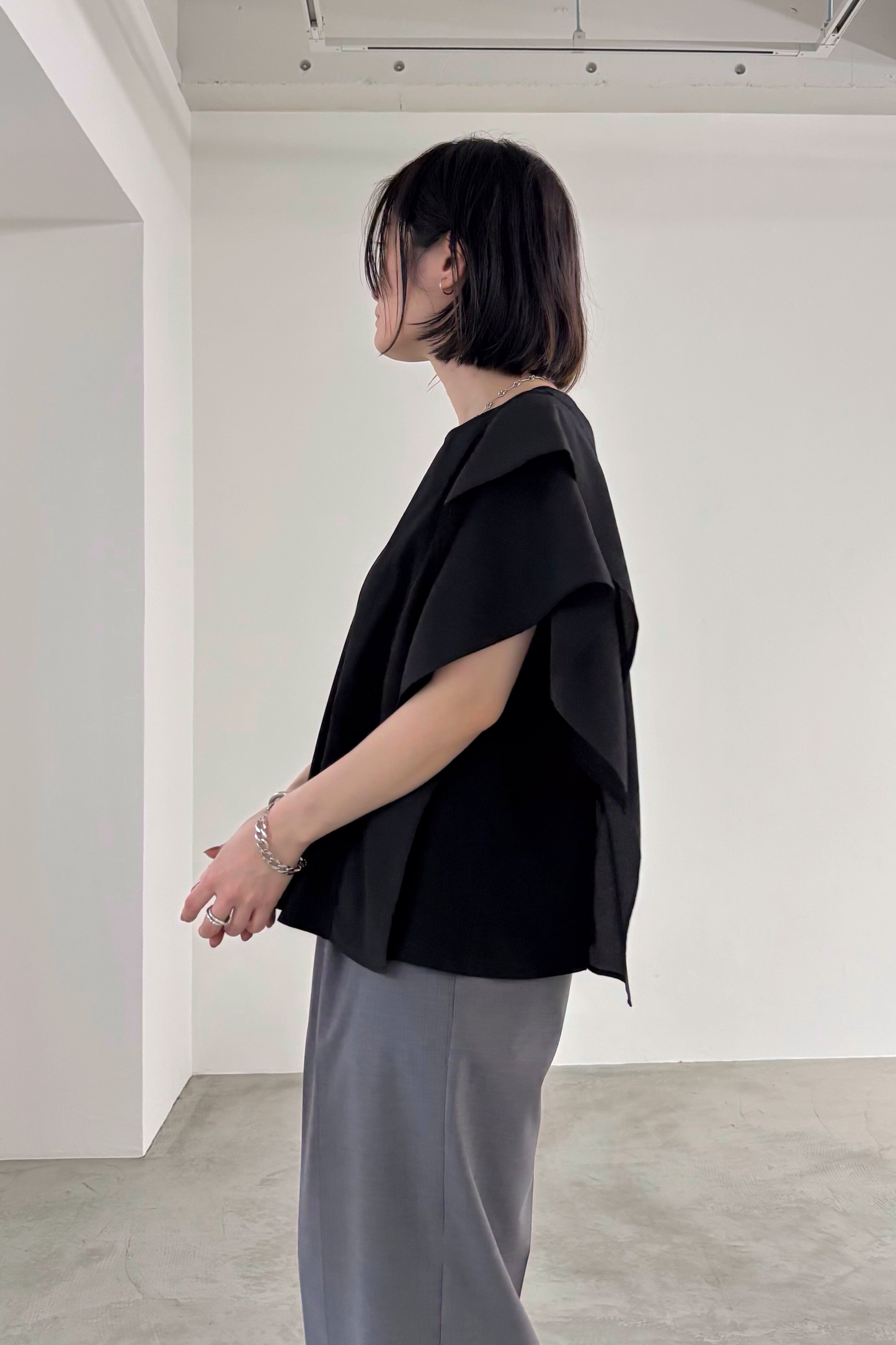 フレアスリーブ異素材TEE 35507