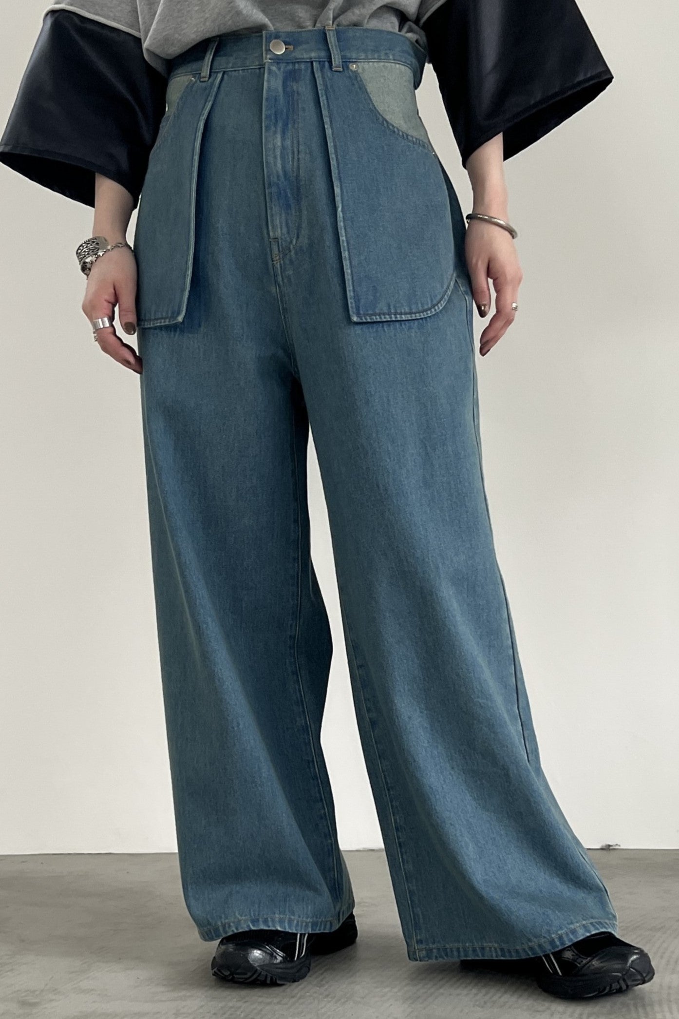 バックベルトワイドパンツ F2138