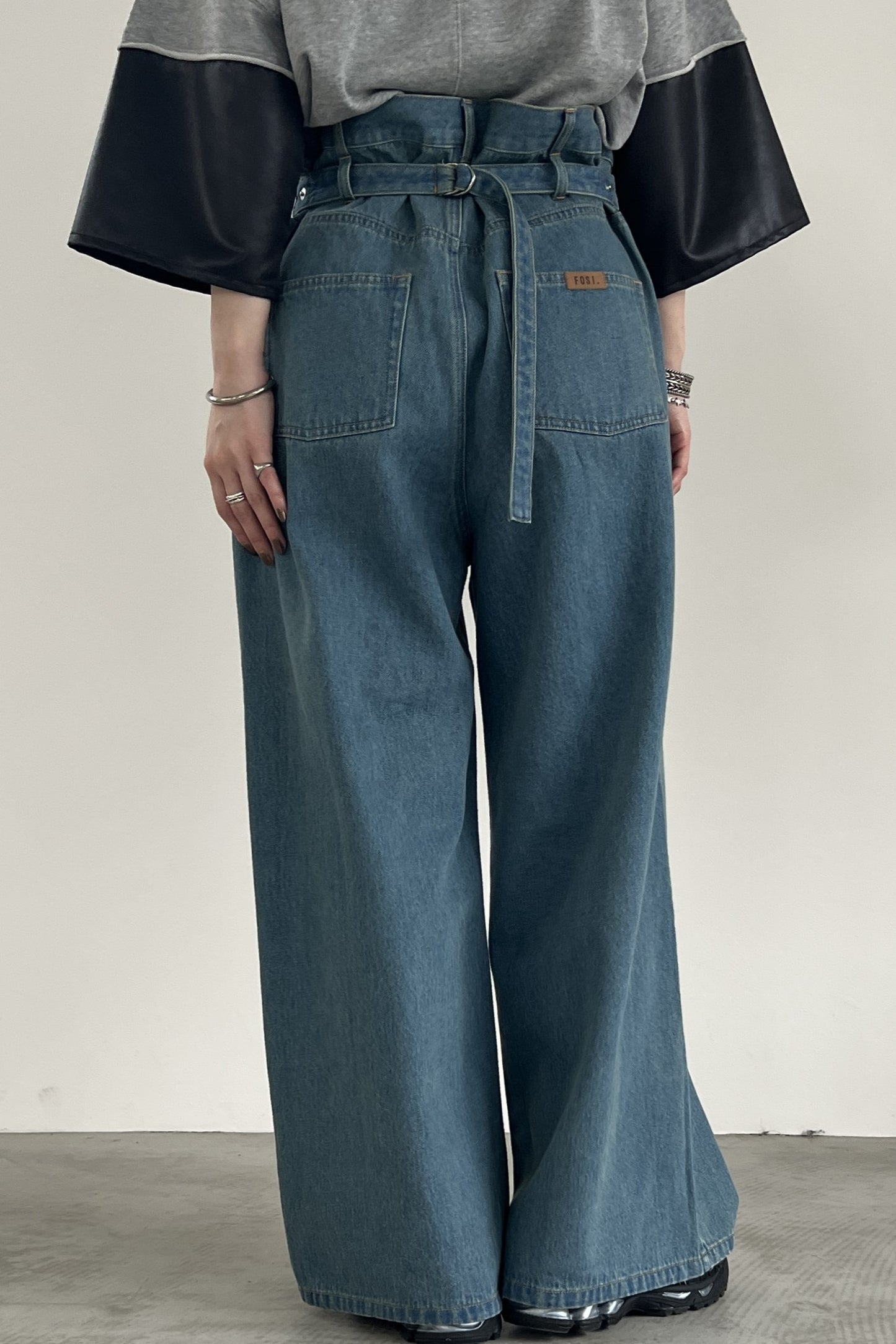 バックベルトワイドパンツ F2138