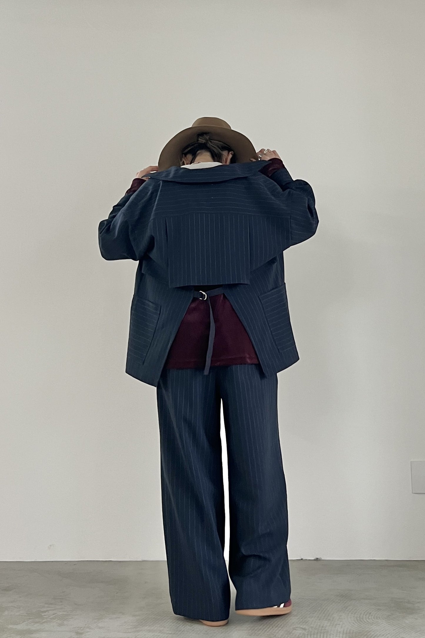 タックデザインワイドパンツ F2137