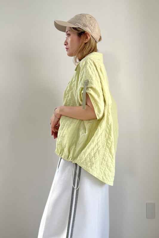 エンボスナイロンフレンチスリーブシャツ F1168