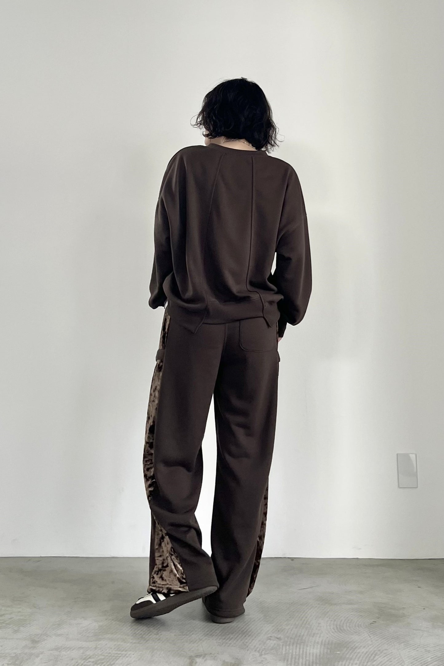 サイドベロアスウェットパンツ F2158