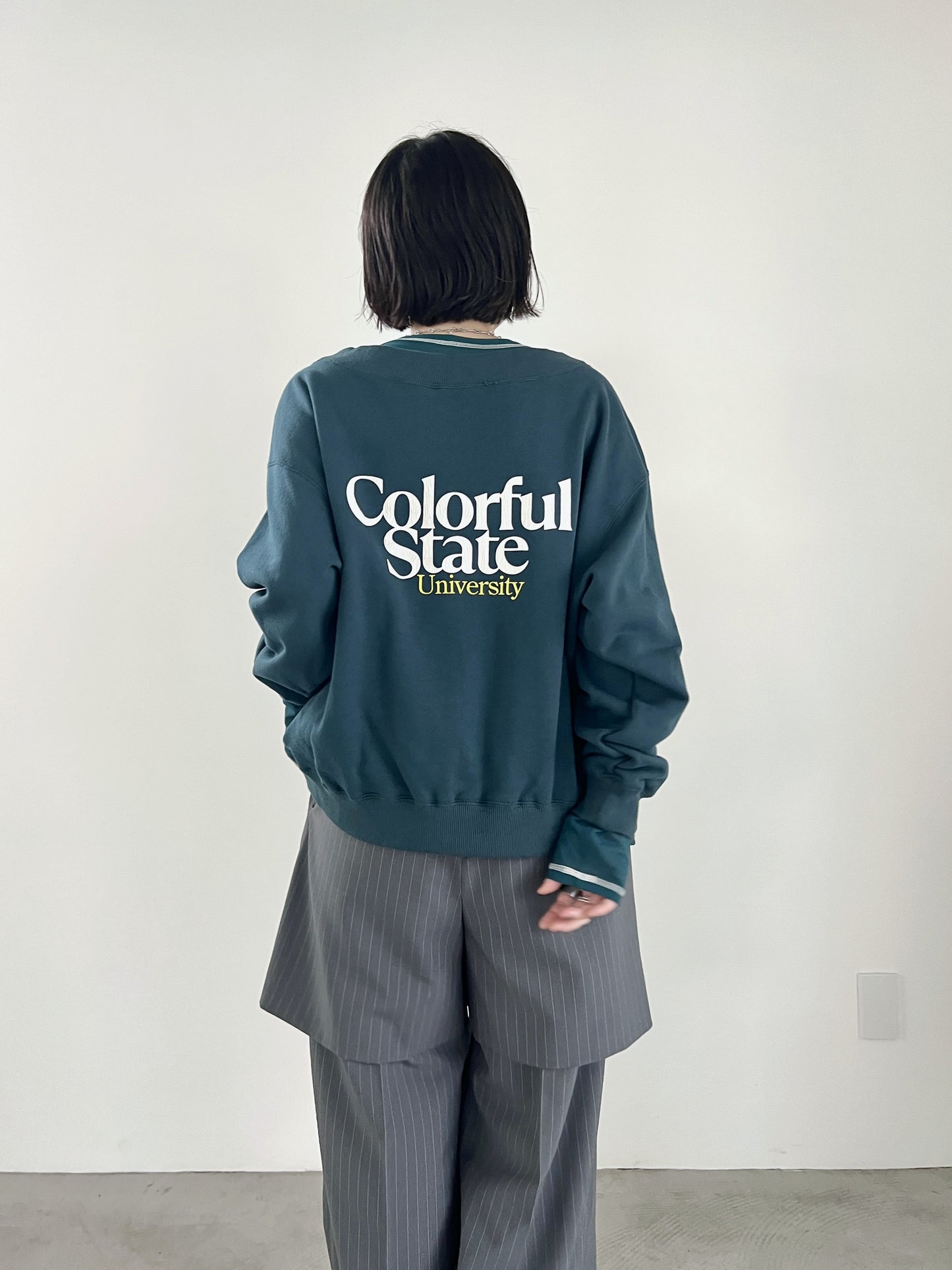 2WAYオフショルロゴスウェット F3292
