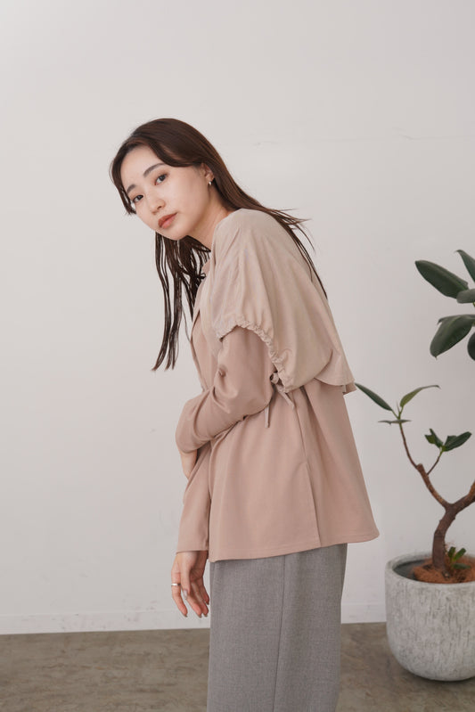 ケープ風ドローストリングカットソー 35422