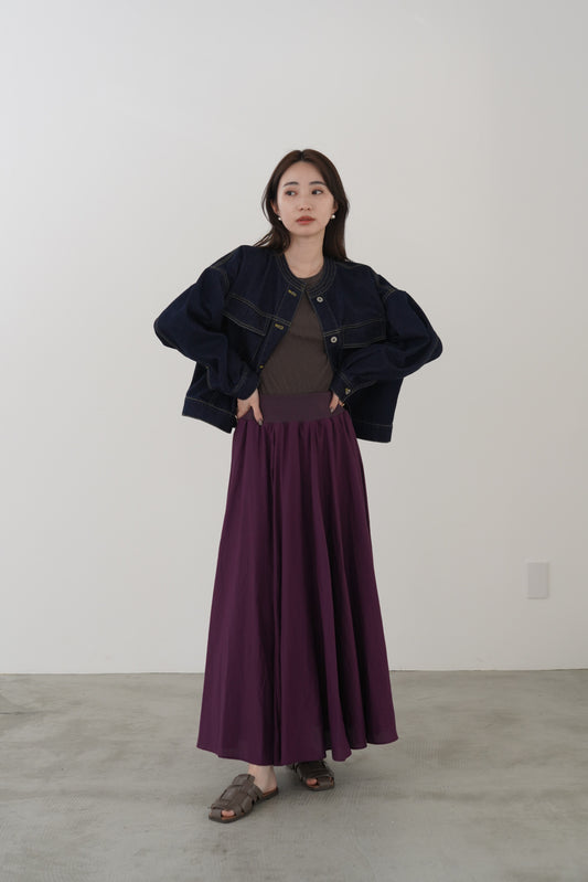 ノーカラーコクーンデニムJK 15912