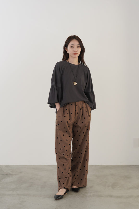 フロッキードットツイルパンツ 23150