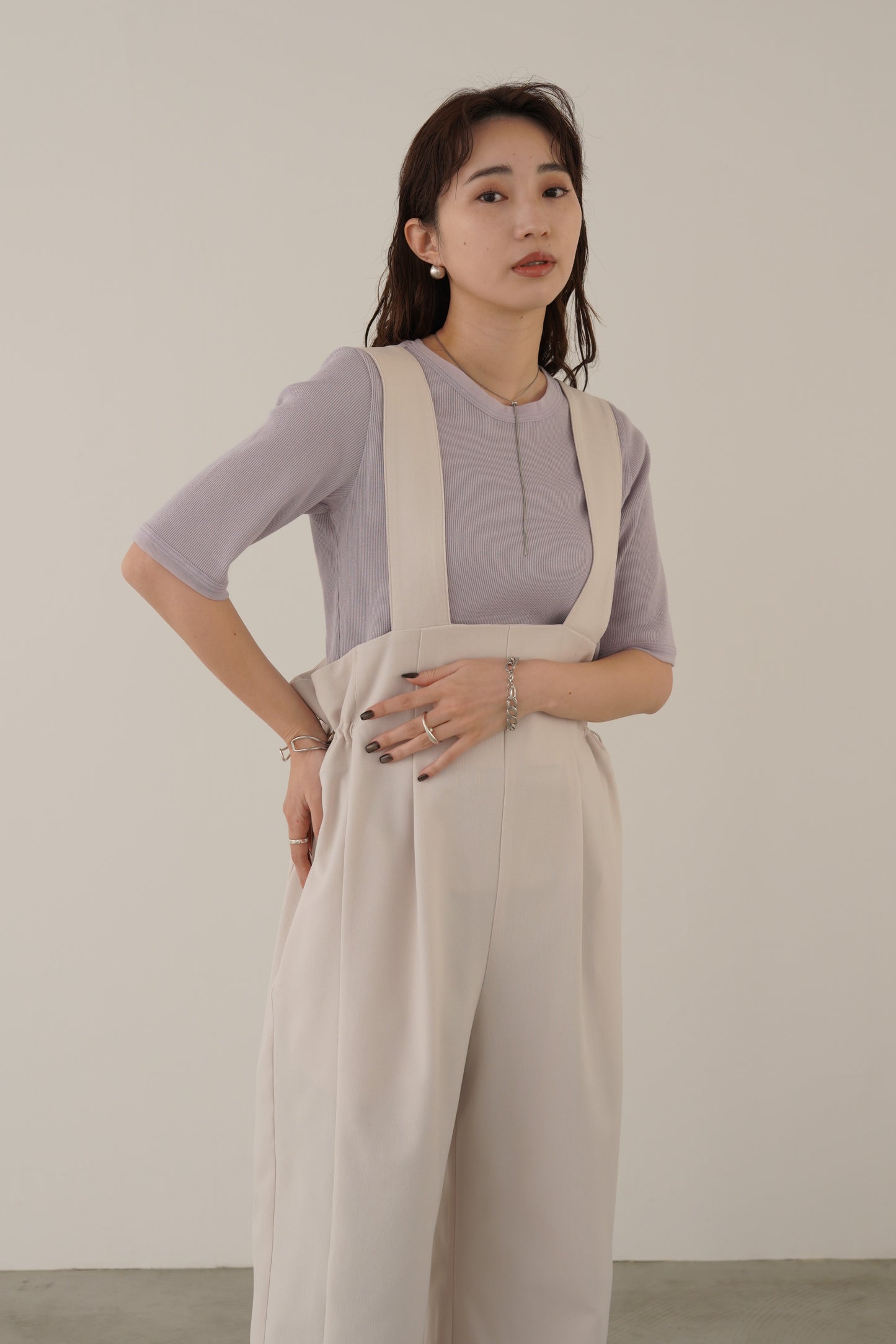 ラメリブTシャツ 35485