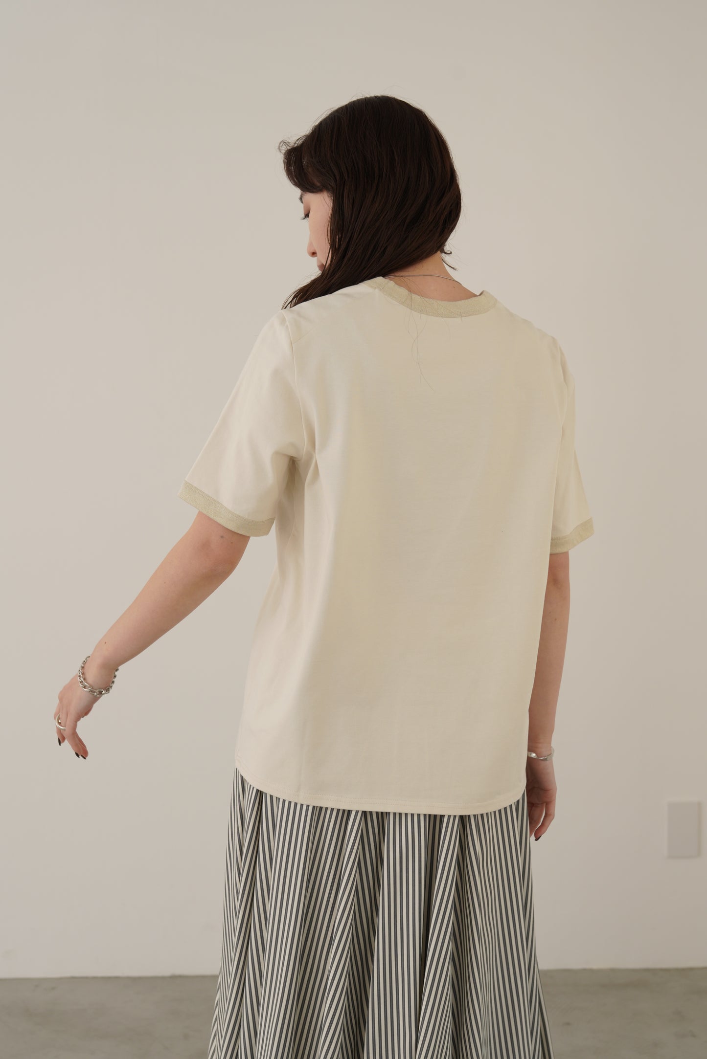 ラメパイピングカットソーTシャツ 35489
