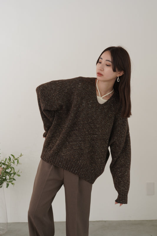 3トーンラメVネックニット 35554