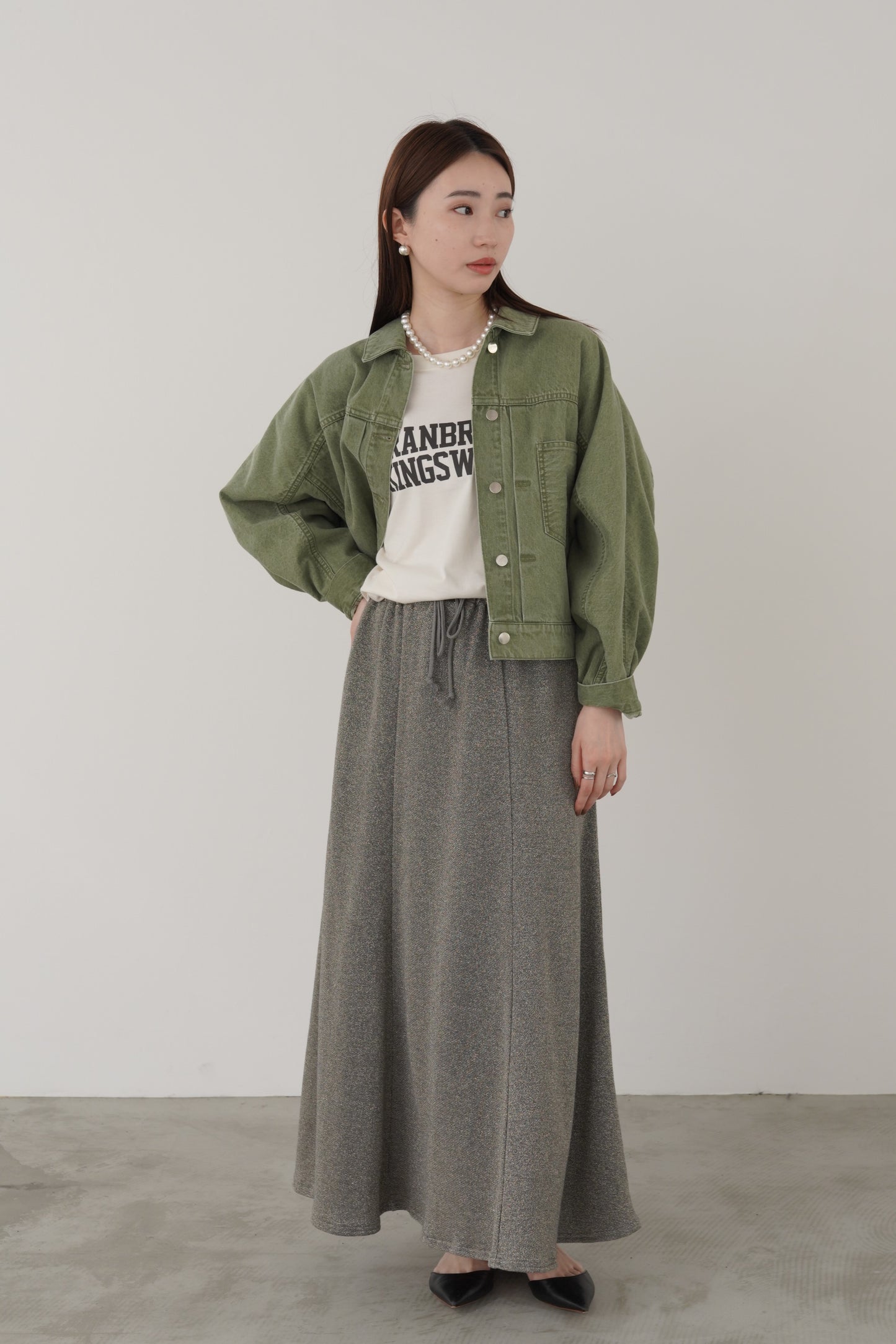 変形スリーブロゴTシャツ 35395
