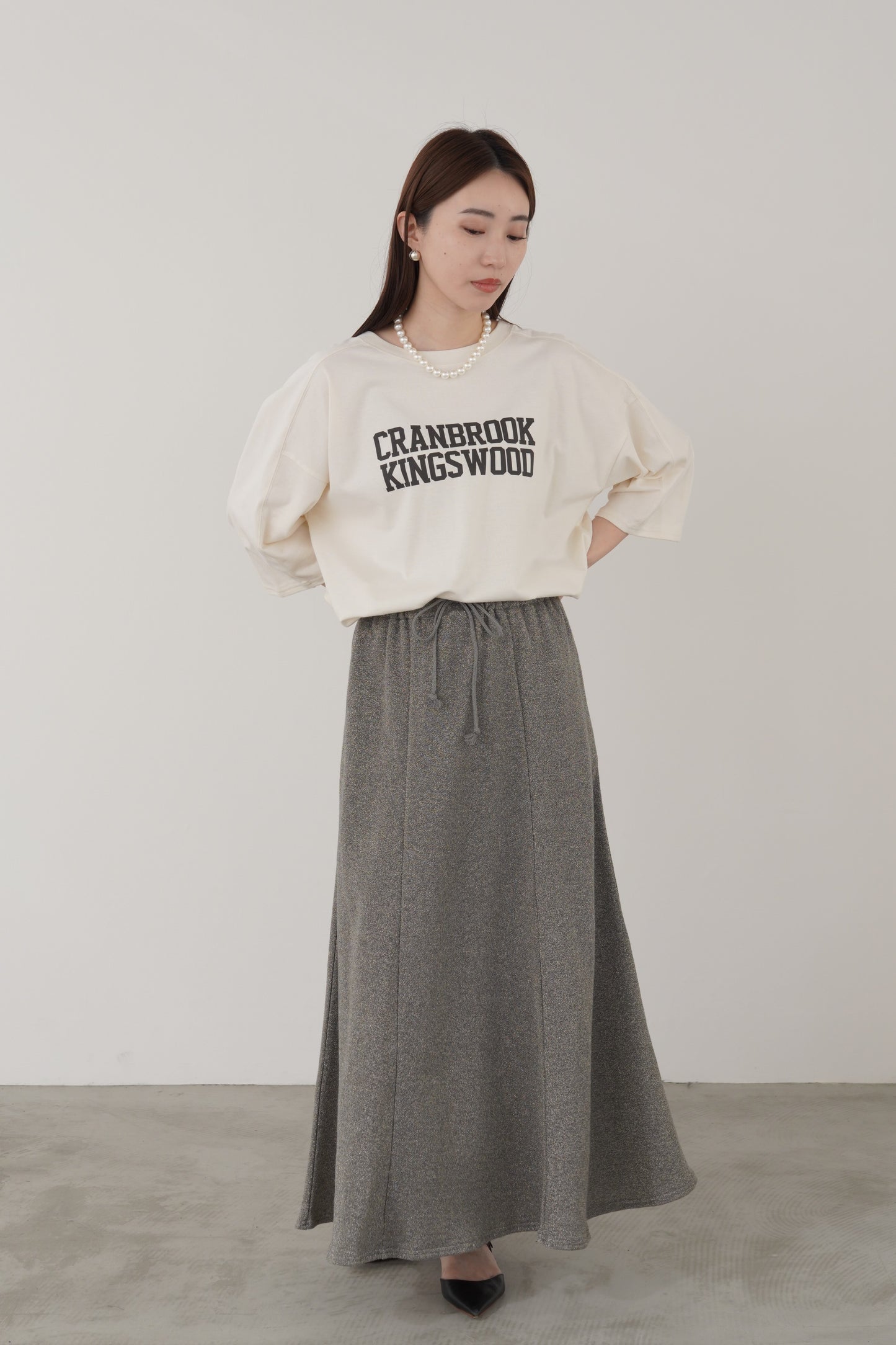 変形スリーブロゴTシャツ 35395