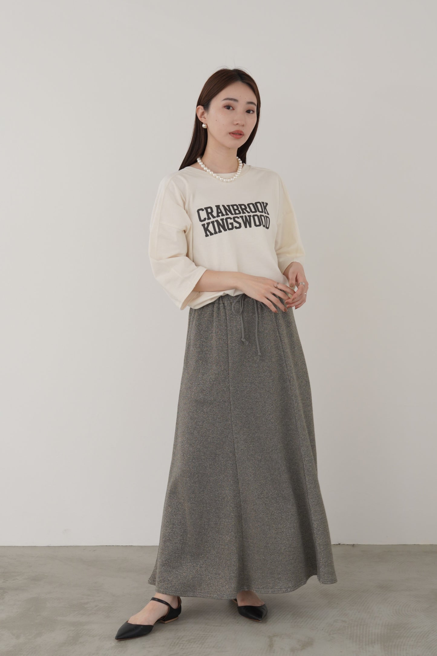 変形スリーブロゴTシャツ 35395