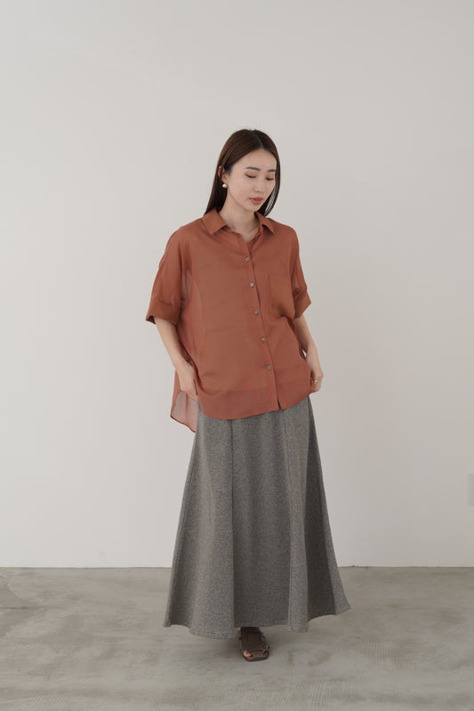 ブライトスパンボイル襟付きブラウス 15782