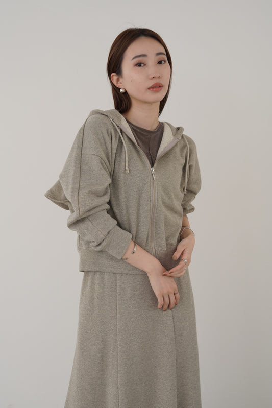 バックティアードラメスウェットパーカー 35404