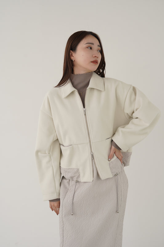 異素材切替ショート丈ブルゾン 15819