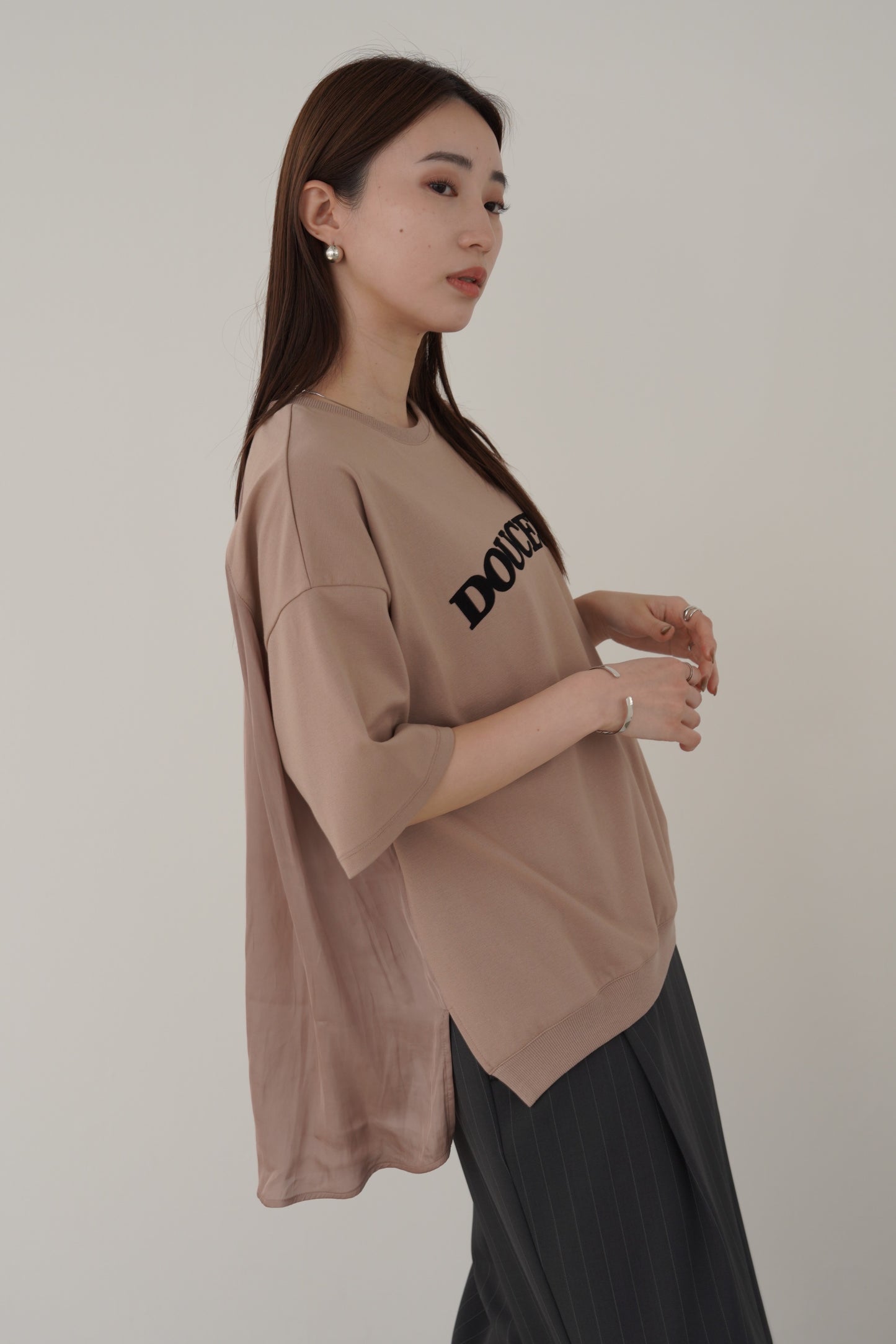バックサテンロゴTシャツ 35397