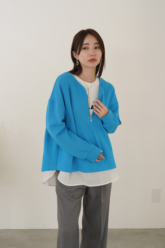 ハーフジップフライスニット 35544