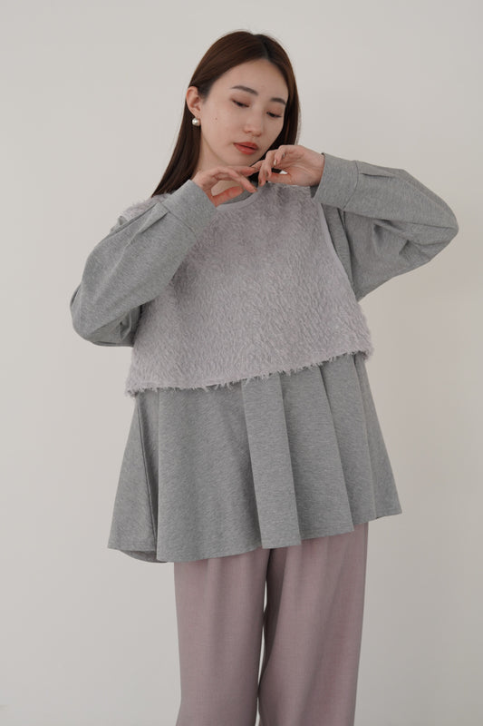 ジャガードベスト×カットソーアンサンブル 35402