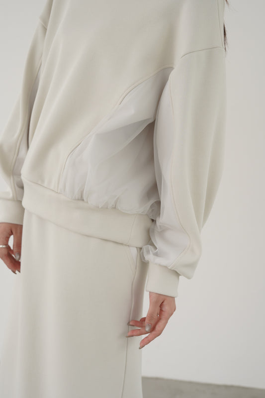 ボンバーヒートチュール切替トップス 35429