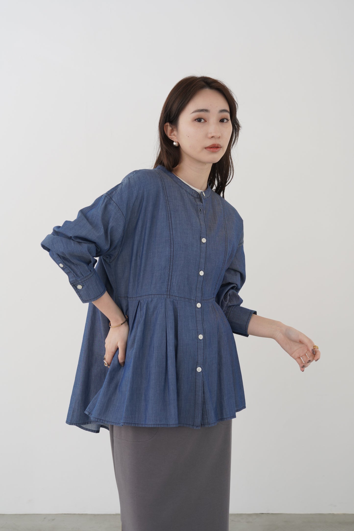 ライトオンスデニムペプラムBL 15899