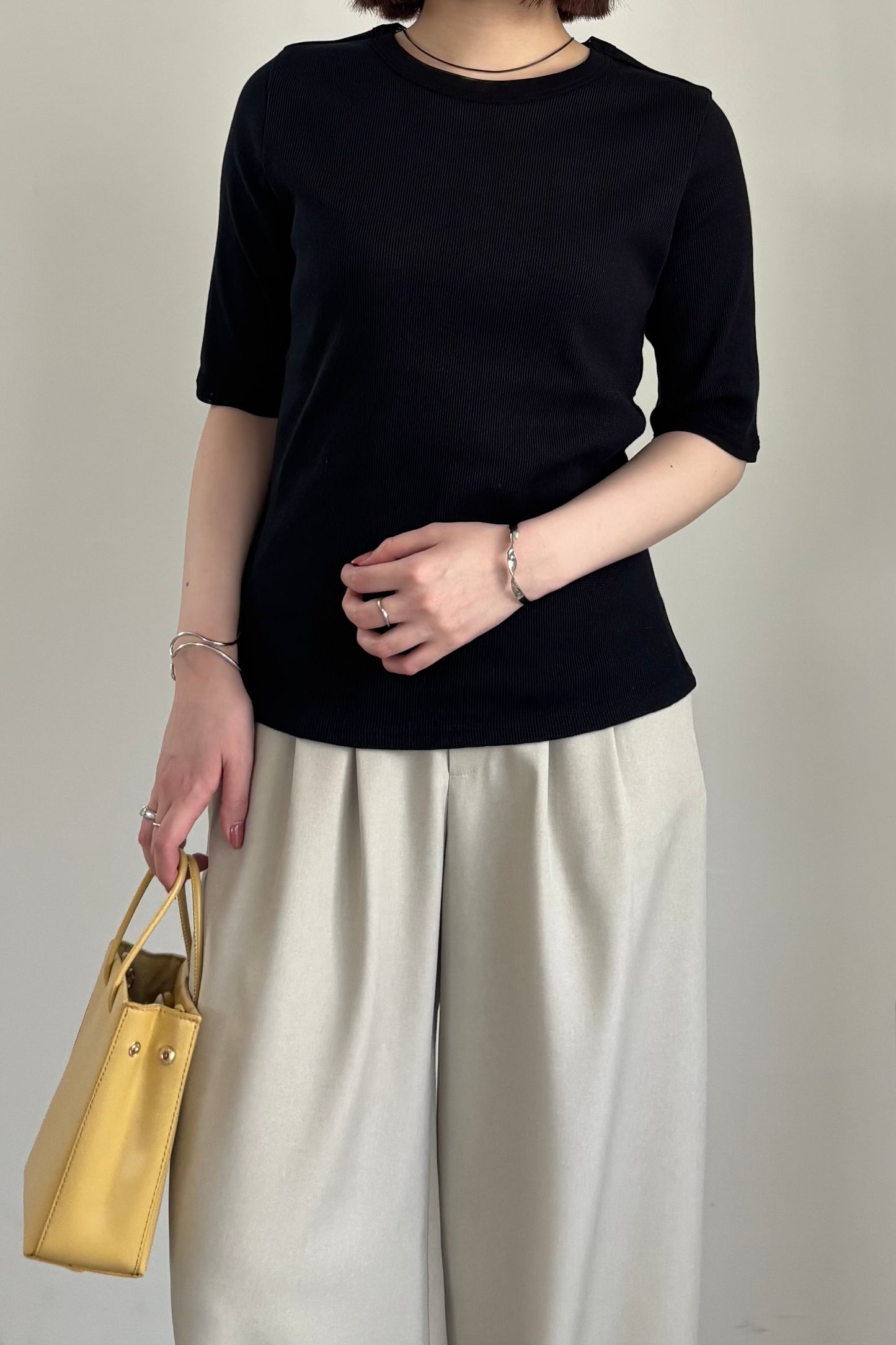 ラメリブTシャツ 35485