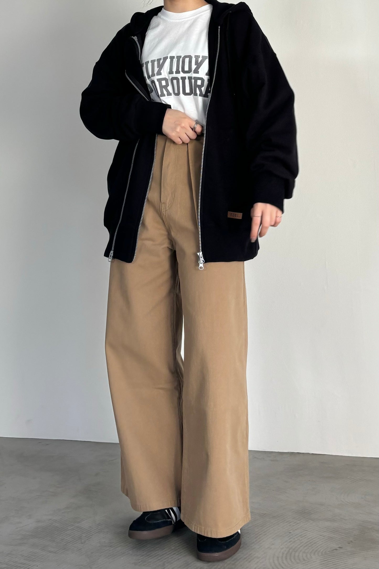 バックベルトワイドパンツ F2138