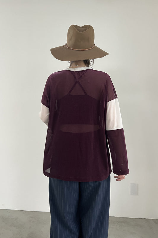 バイカラーベロアロンT F3249