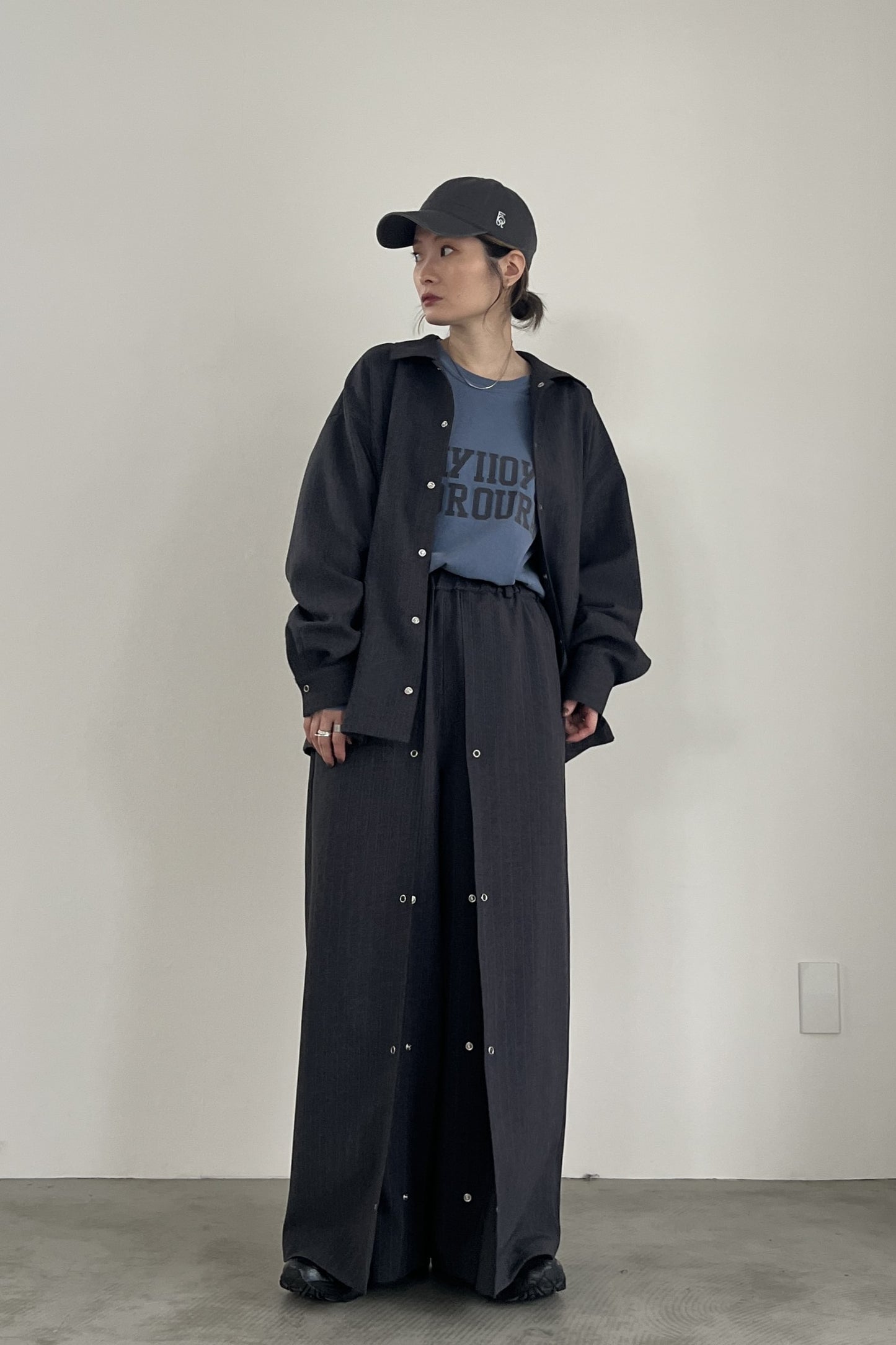 タックデザインワイドパンツ F2137