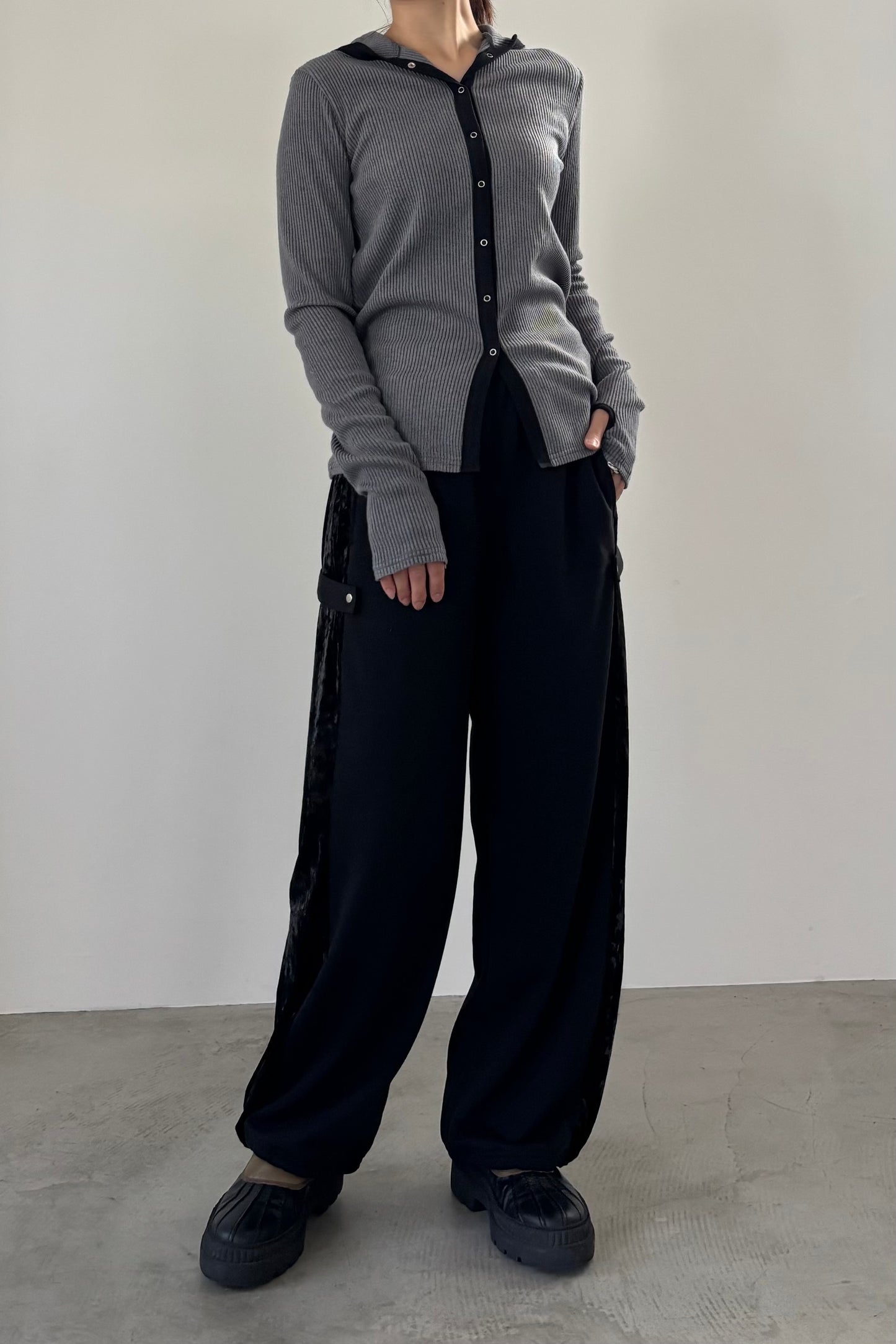 サイドベロアスウェットパンツ F2158